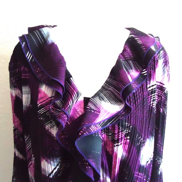 MILANO Women's Purple Blouse Stretch Size-XL - Picture 3 of 13
